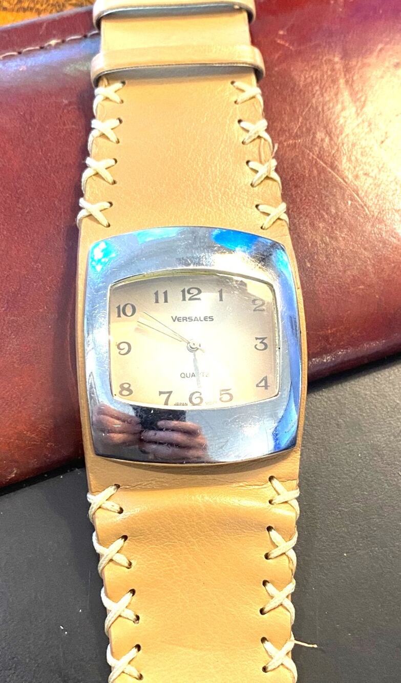 Women's 40mm Silver Ton Versales Watch, Wide Strap